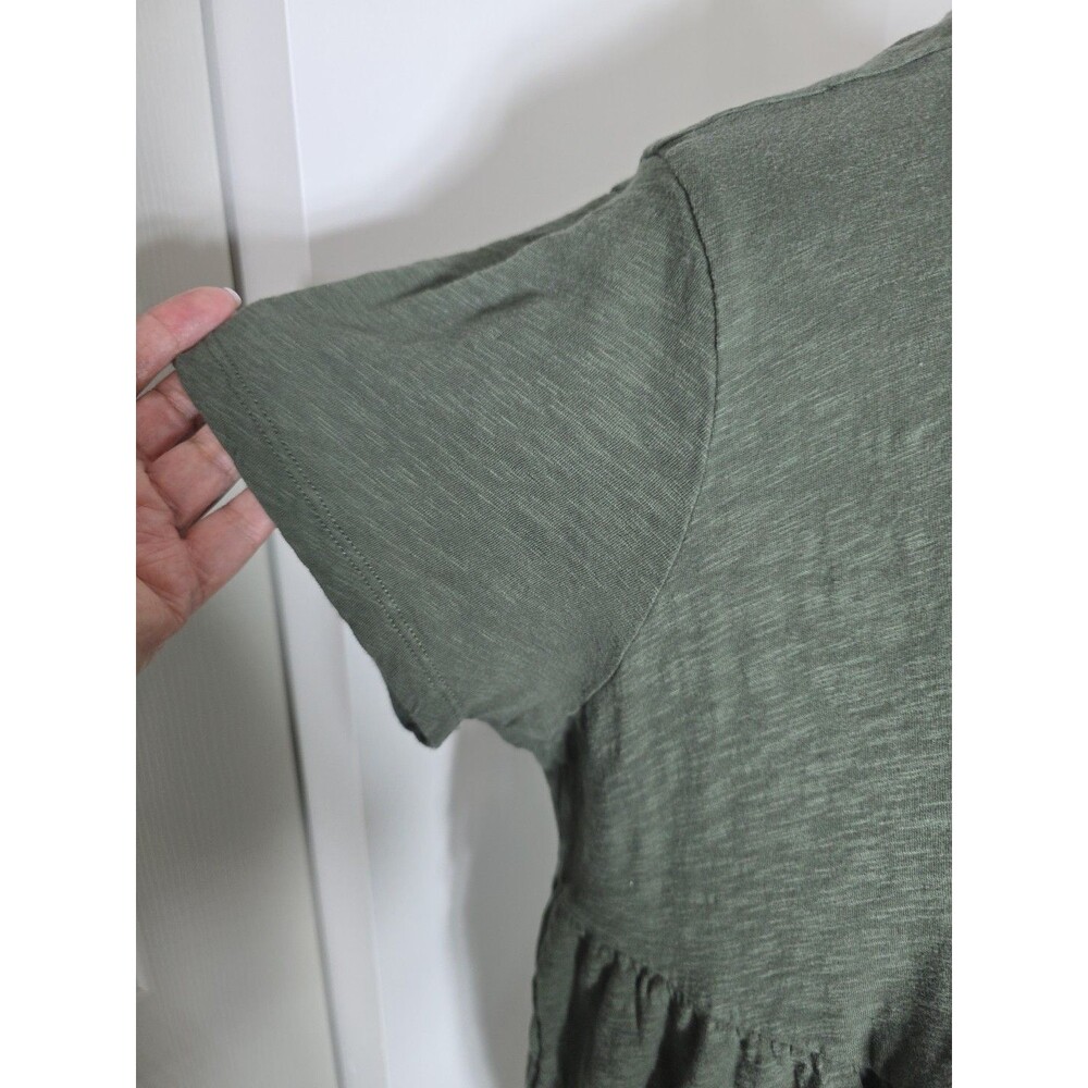 Torrid Sleep Sz 1 Green Short Sleeve Button Down Sleep Dress Pockets 100% Cotton - Picture 4 of 9